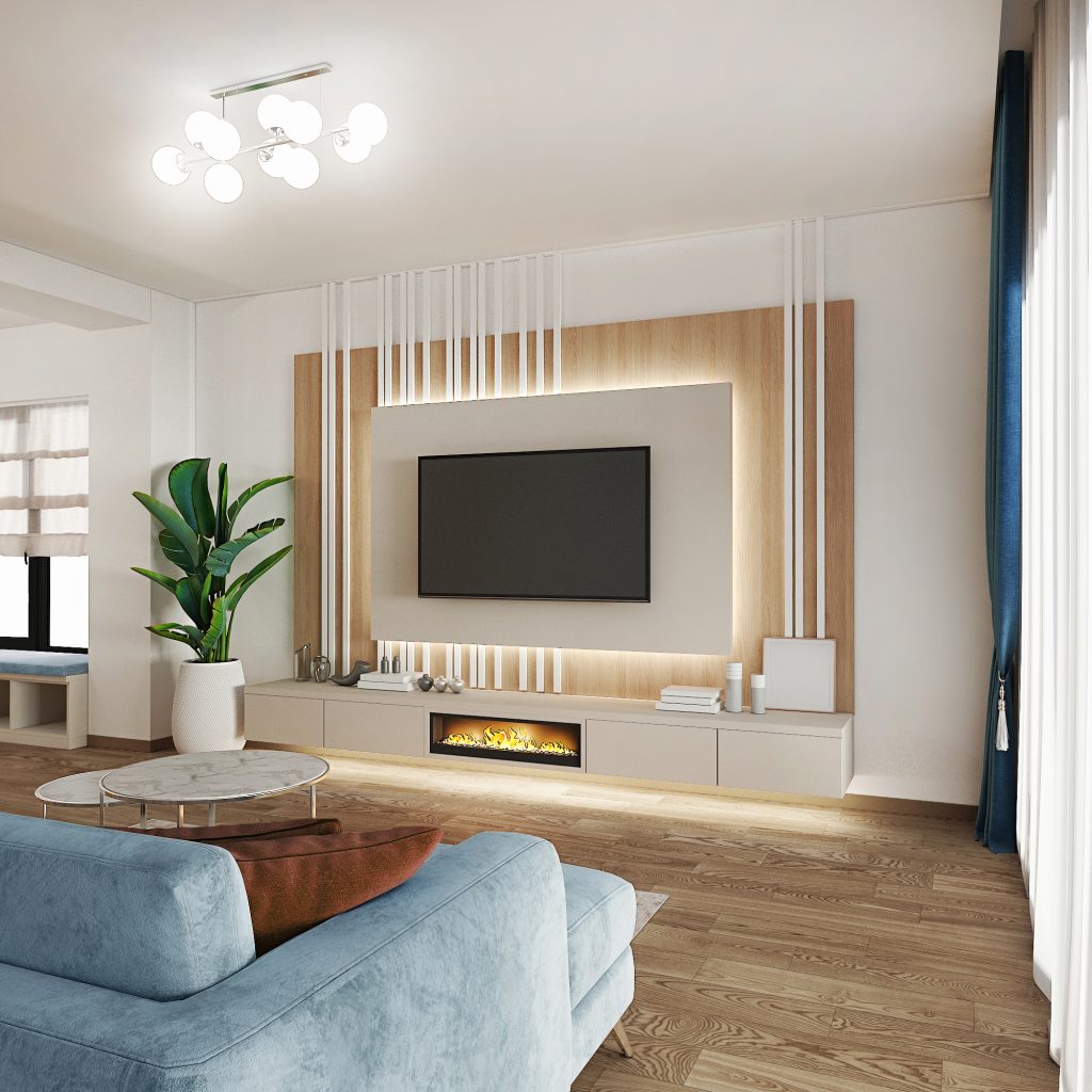 Amenajarea unui living generos se poate face și într-un stil minimalist și practic alegand cu o canapea mare și confortabilă pentru serile petrecute în familie.